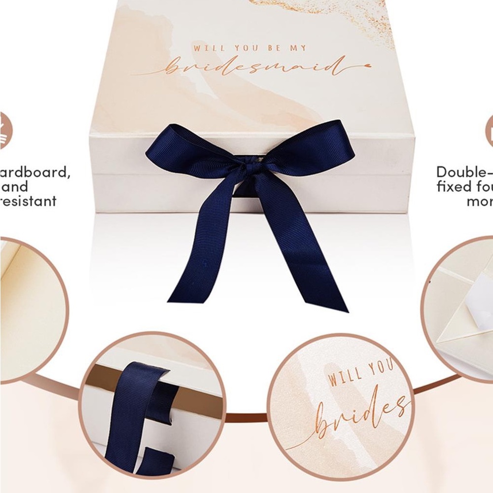 AW THICKENED GIFT BOXES FOR BRIDESMAID (INCLUDES ONE MAID OF HONOR)FOR THE GIFTS